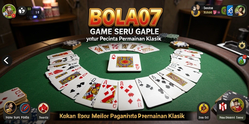 Tampilan seru gameplay Gaple di BOLA07 yang menyenangkan.