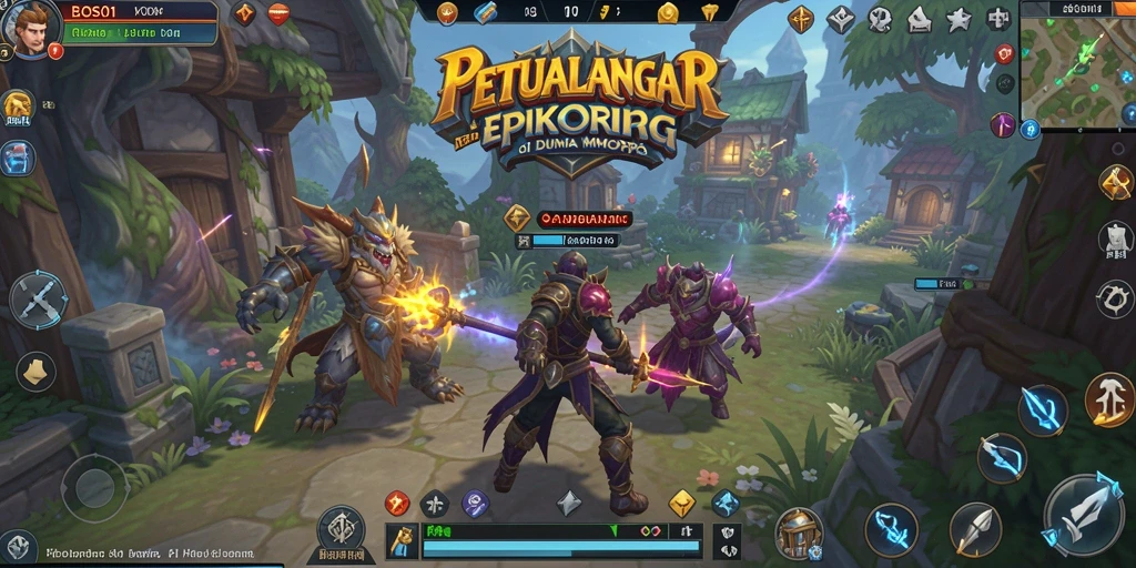 Screenshot gameplay BOS01 menampilkan aksi seru dalam pertempuran multiplayer.