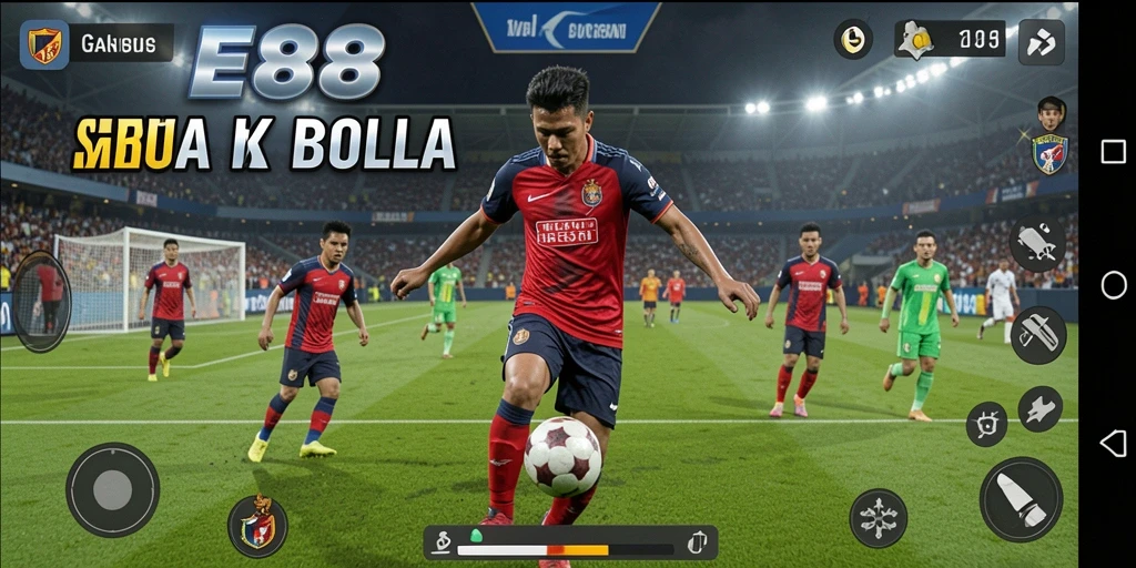 Tampilan menarik dari gameplay E88 dalam pertandingan sepak bola.