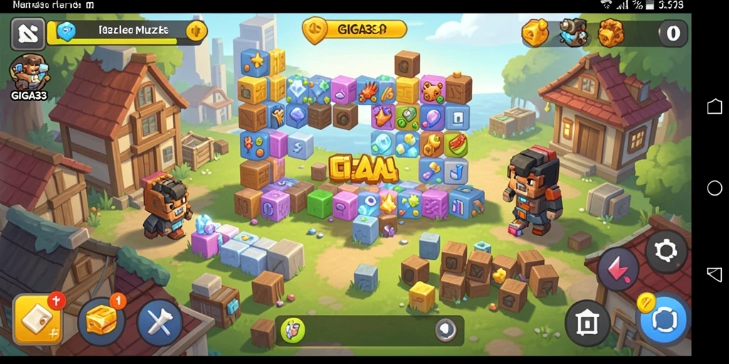 Tampilan gameplay seru dalam GIGA33 dengan tantangan Puzzle.