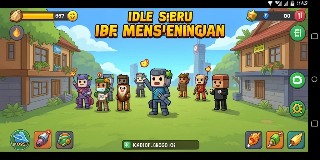 Screenshot utama KO857 menampilkan gameplay Idle yang menarik.
