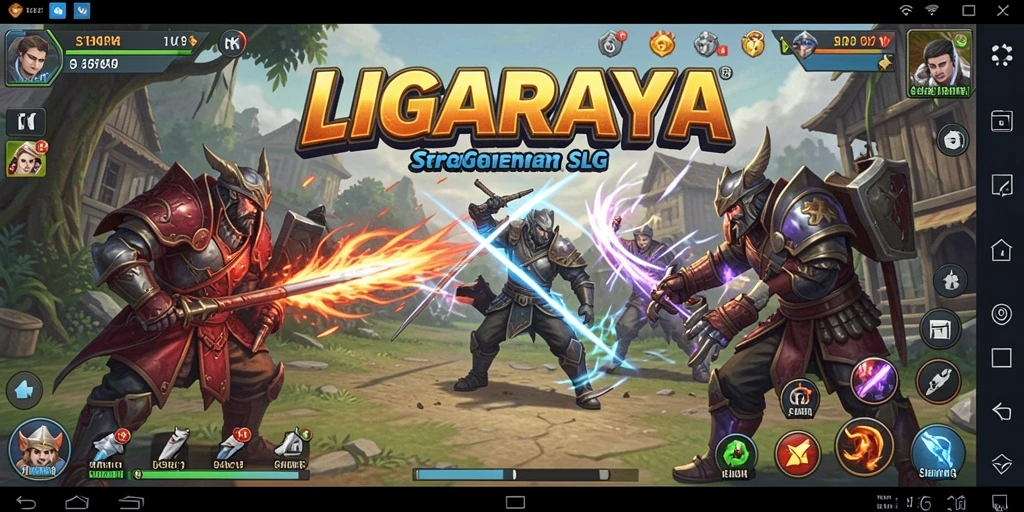 Screenshot LIGARAYA menampilkan pertempuran strategi yang mendebarkan.