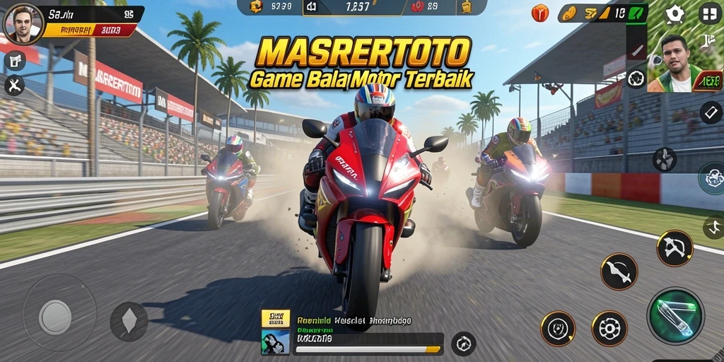 Gameplay seru dalam balapan motor yang mendebarkan.