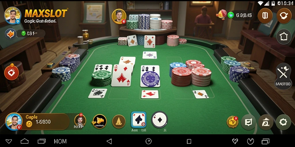 Tampilan gameplay seru di MAXSLOT saat bermain Gaple.