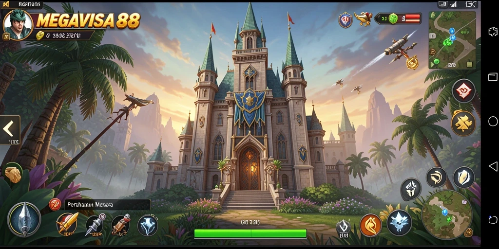 Gameplay seru di MEGAVISA88 dengan pertahanan menara.