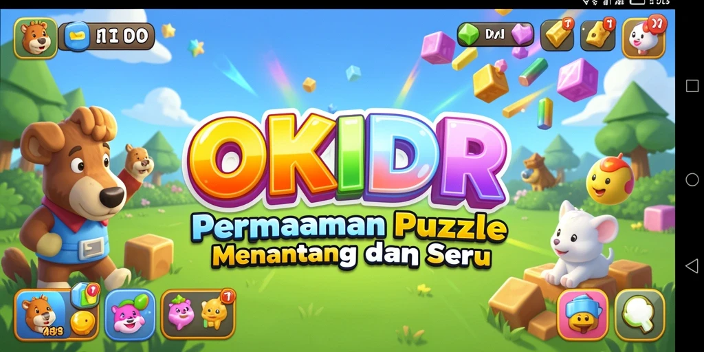Tampilan gameplay OKIDR yang penuh warna dan menarik.