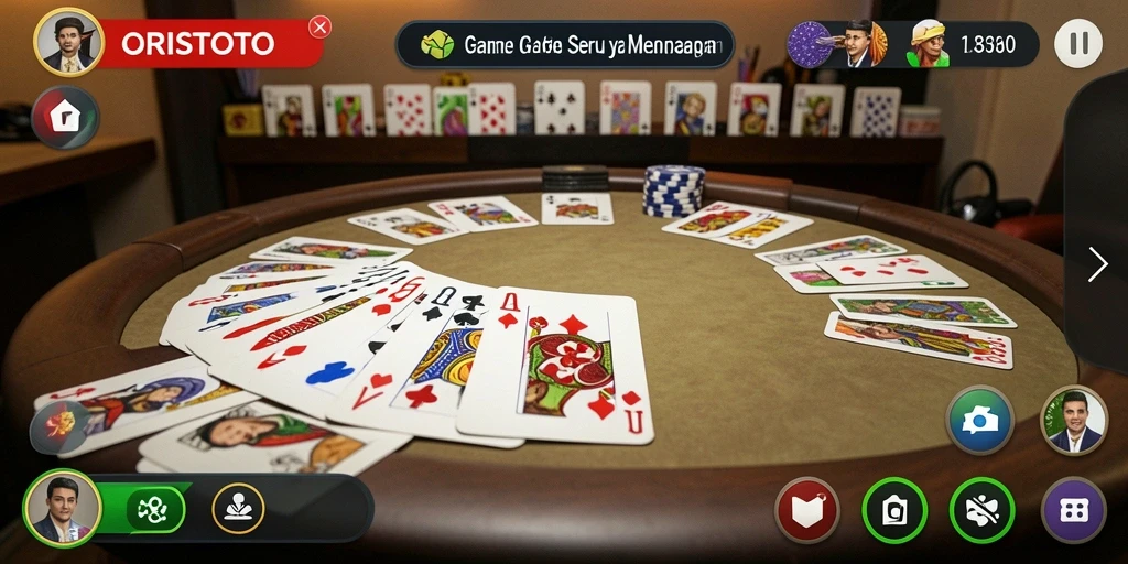 Screenshot gameplay ORISTOTO menampilkan suasana bermain Gaple yang seru.