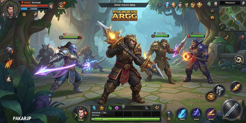 Screenshot gameplay PAKARJP dengan aksi pertempuran yang mendebarkan.