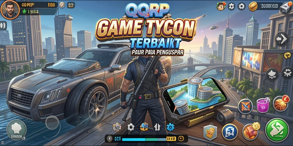 Tampilan gameplay menarik yang menggambarkan dunia Tycoon.