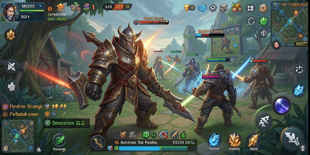 Screenshot menampilkan aksi strategis dalam permainan RK77.