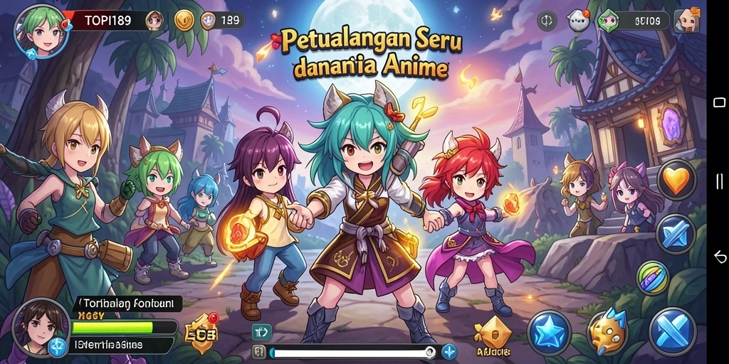 Tangkapan layar utama TOPI189 menunjukkan aksi pertarungan karakter anime yang seru.