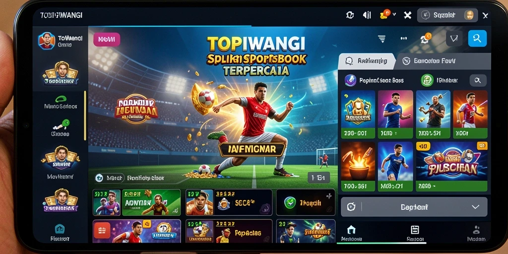 Tampilan gameplay aplikasi Sportsbook TOPIWANGI yang menarik dan interaktif.