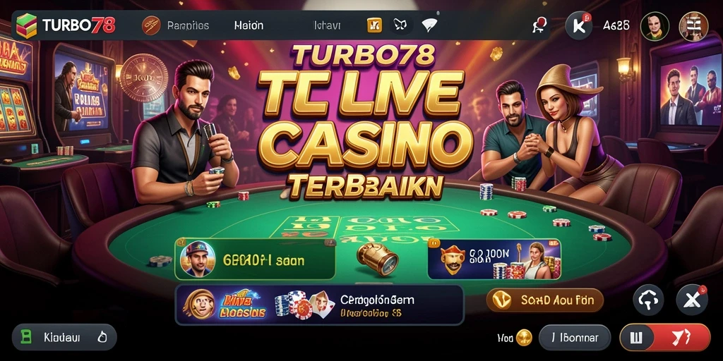 Tampilan antarmuka TURBO78 dengan dealer Live Casino yang menarik.