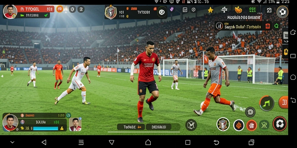 Tampilan gameplay seru dalam aplikasi TVTOGEL untuk penggemar sepak bola.