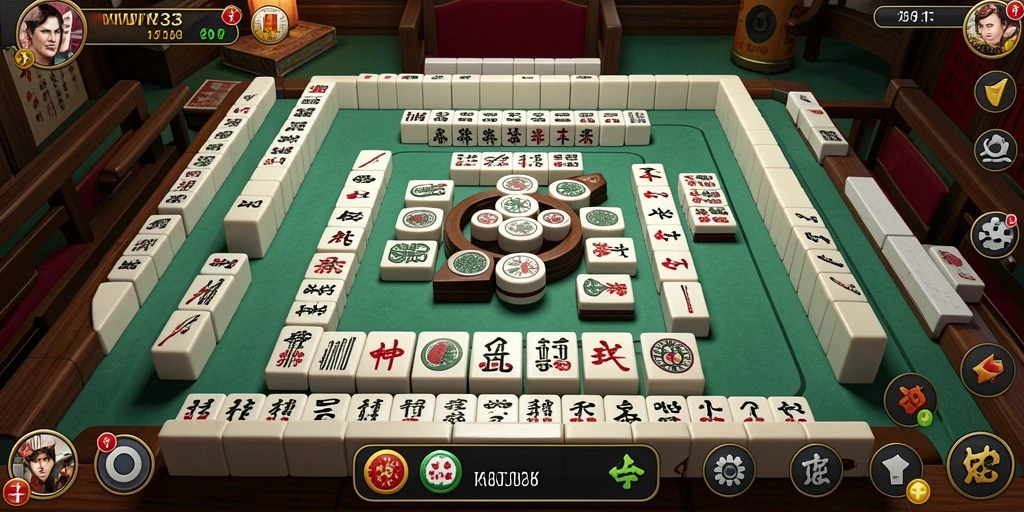 Screenshot gameplay WOW33 menunjukkan aksi permainan Mahjong yang seru.