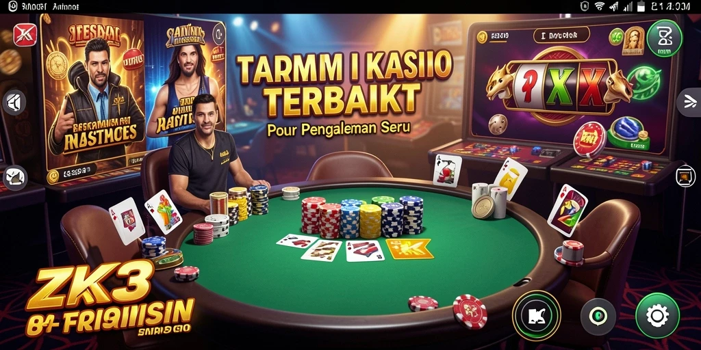 Gameplay ZK3 yang seru dengan berbagai pilihan permainan kasino.